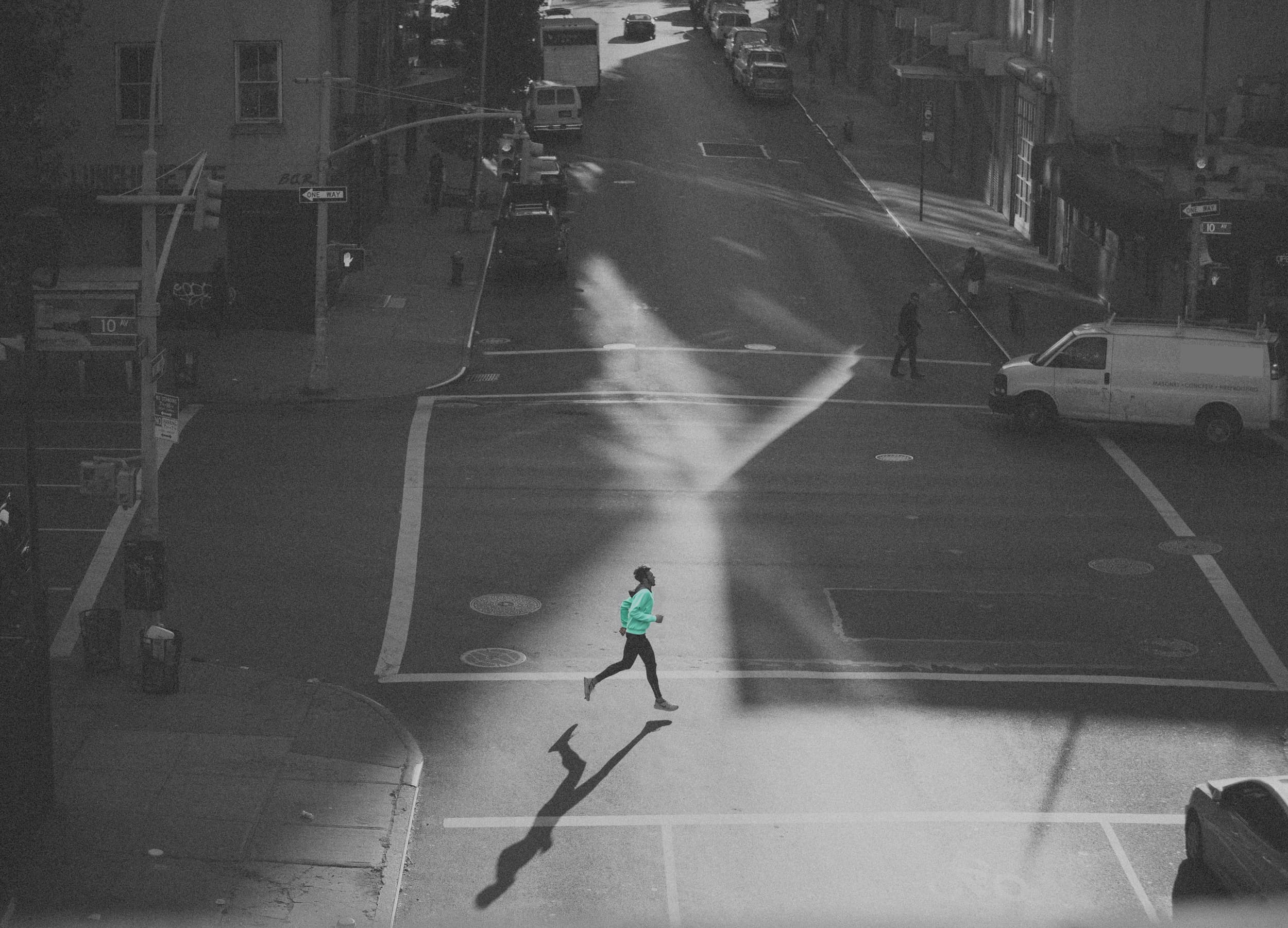 Runner on a city street
